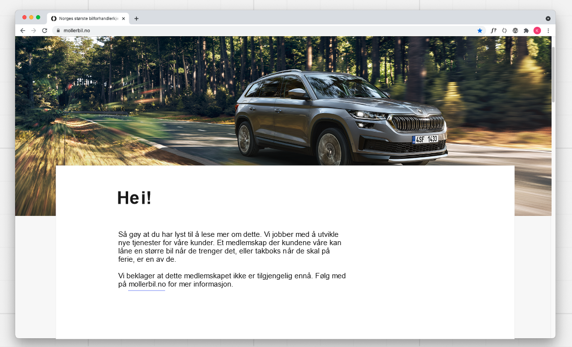 Evaluation and testing during the Møller Mobility project