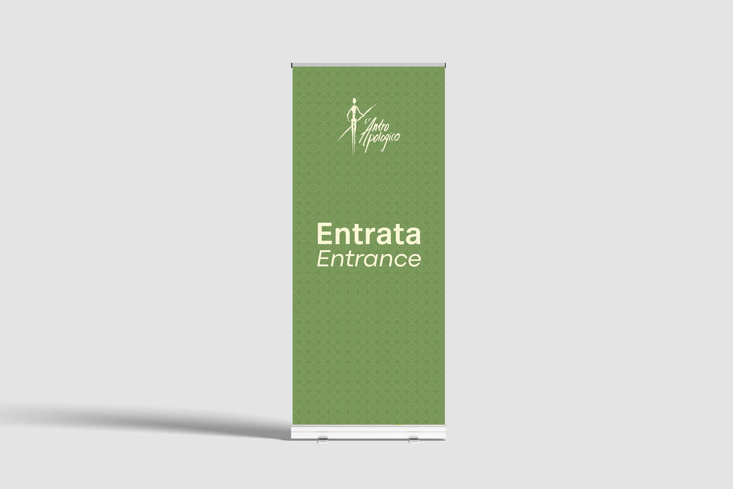 Museum entrance sign roll-up design
