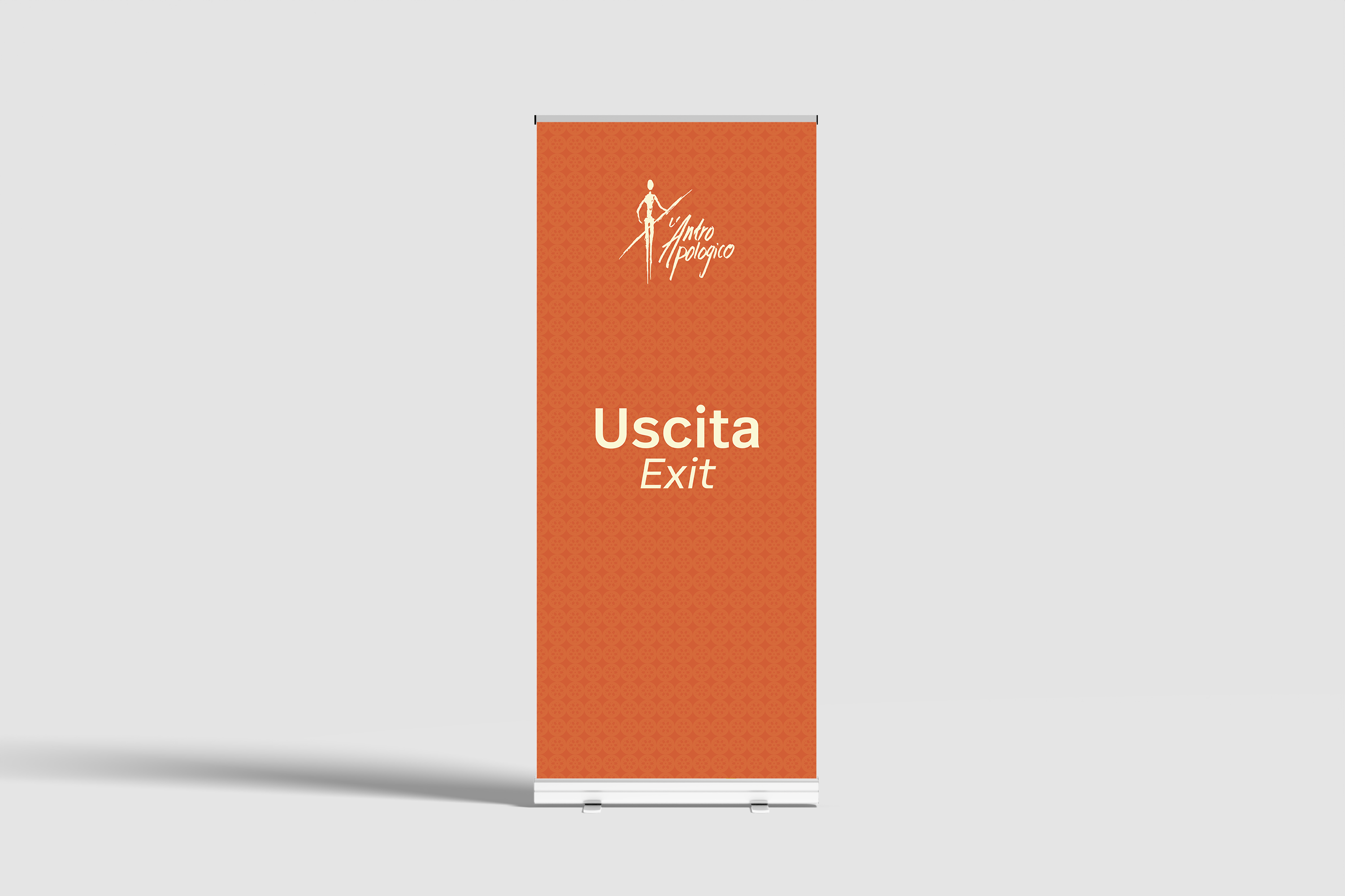 Museum exit sign roll-up design