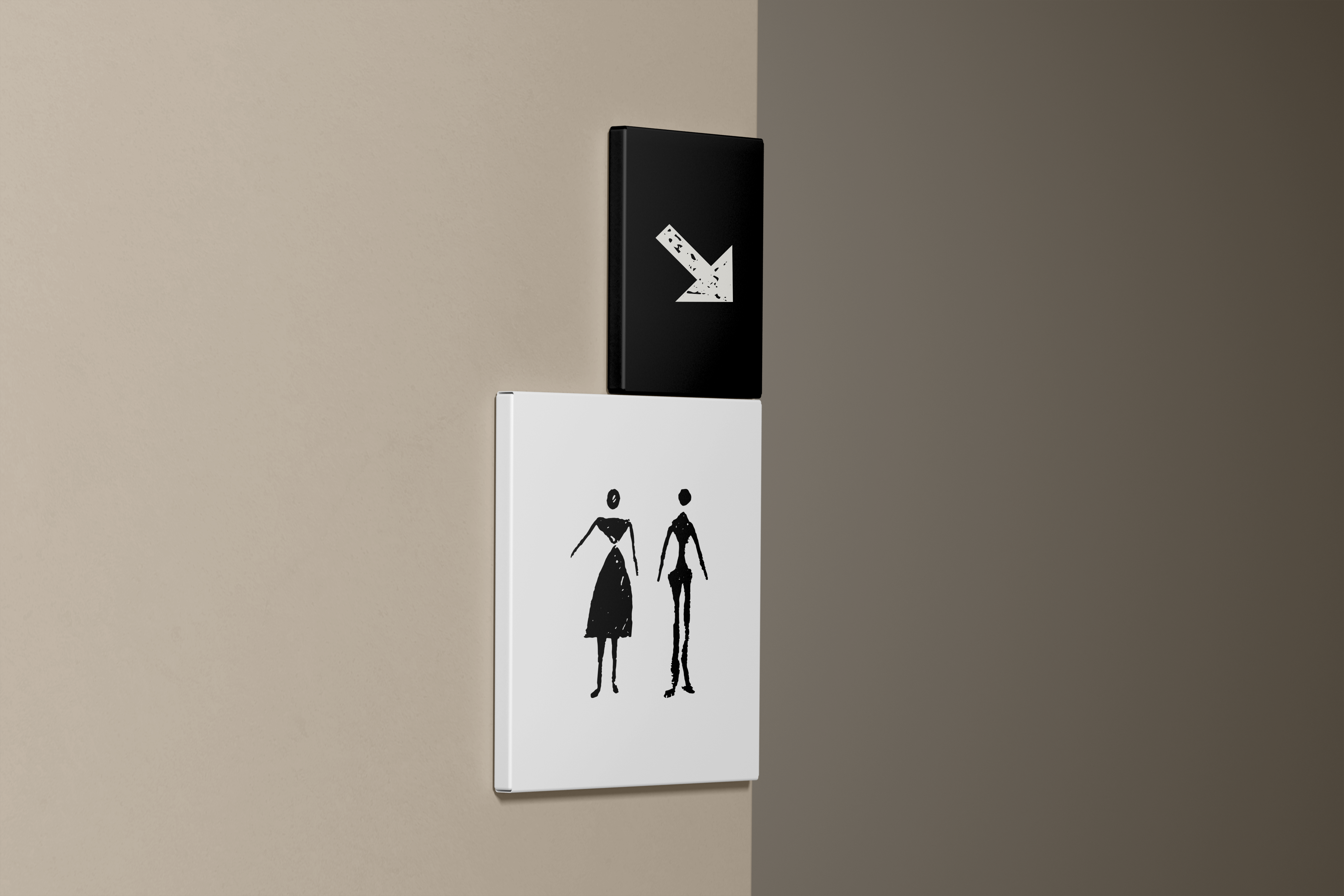 Museum restroom signage design